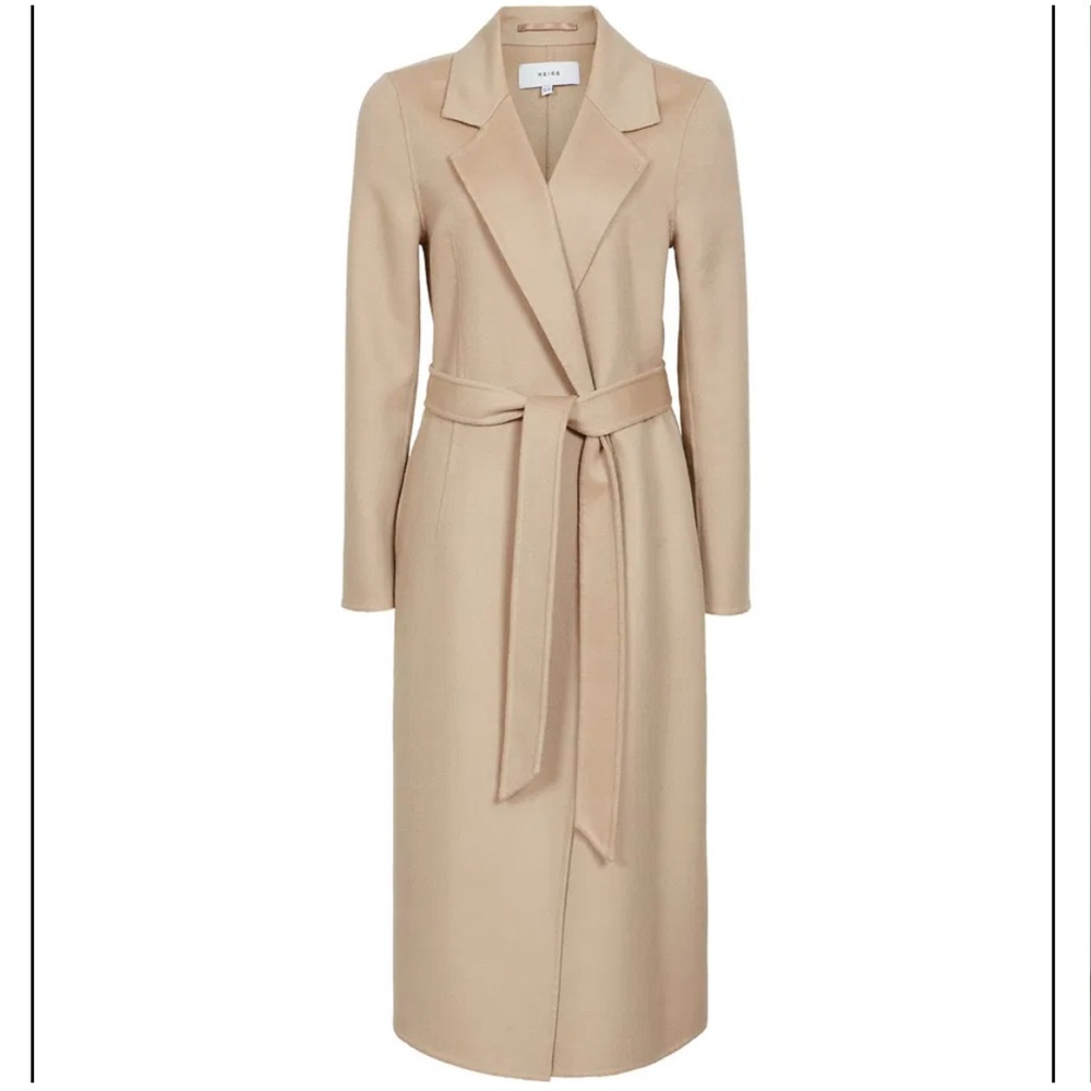 Reiss Camel Winona Blind Seam Longline Coat